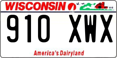 WI license plate 910XWX