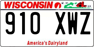 WI license plate 910XWZ