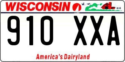 WI license plate 910XXA