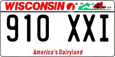 WI license plate 910XXI