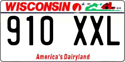 WI license plate 910XXL