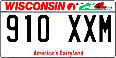 WI license plate 910XXM