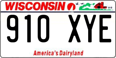 WI license plate 910XYE