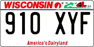 WI license plate 910XYF
