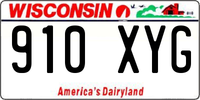 WI license plate 910XYG
