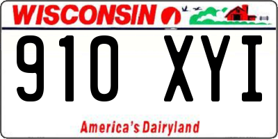 WI license plate 910XYI