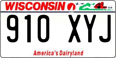 WI license plate 910XYJ