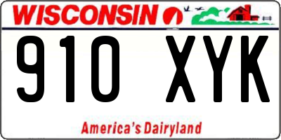 WI license plate 910XYK