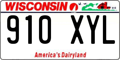 WI license plate 910XYL