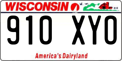 WI license plate 910XYO