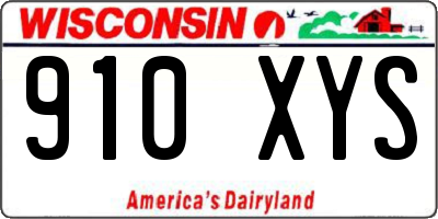 WI license plate 910XYS