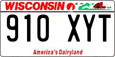 WI license plate 910XYT