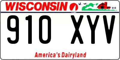 WI license plate 910XYV