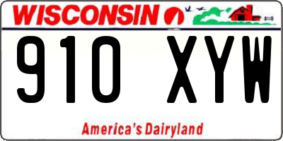 WI license plate 910XYW