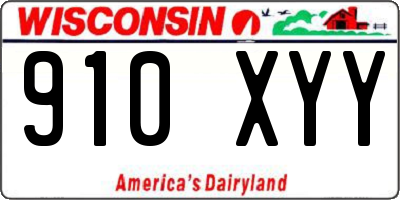 WI license plate 910XYY