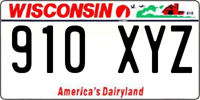 WI license plate 910XYZ