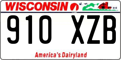 WI license plate 910XZB