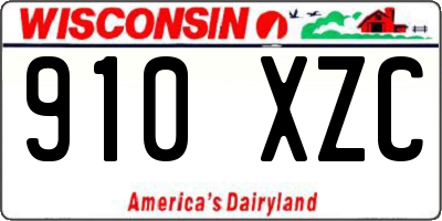 WI license plate 910XZC