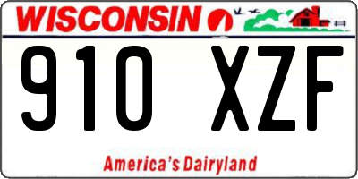 WI license plate 910XZF