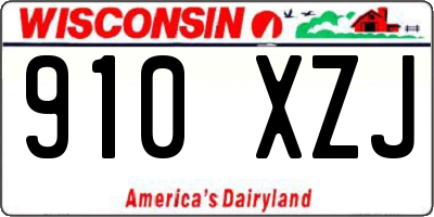WI license plate 910XZJ