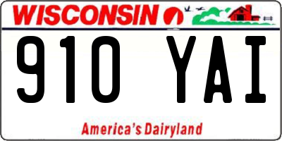 WI license plate 910YAI