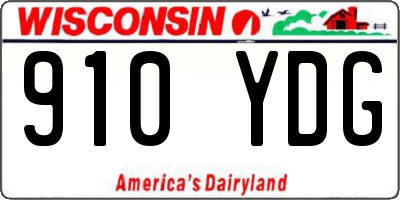 WI license plate 910YDG
