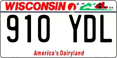 WI license plate 910YDL