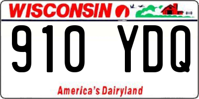 WI license plate 910YDQ