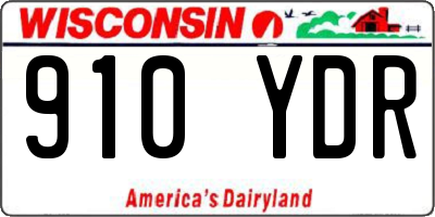 WI license plate 910YDR