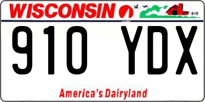 WI license plate 910YDX