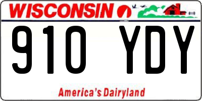 WI license plate 910YDY