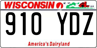 WI license plate 910YDZ