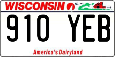 WI license plate 910YEB