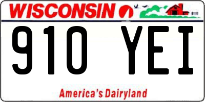 WI license plate 910YEI