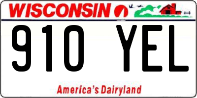 WI license plate 910YEL