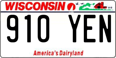 WI license plate 910YEN