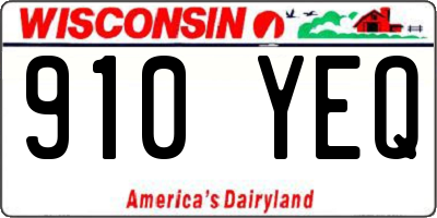 WI license plate 910YEQ