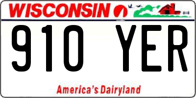 WI license plate 910YER