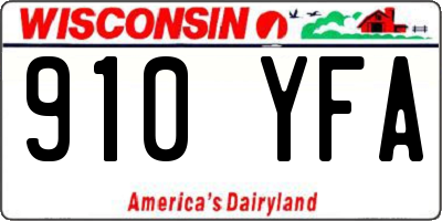 WI license plate 910YFA