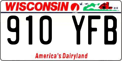 WI license plate 910YFB