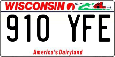 WI license plate 910YFE