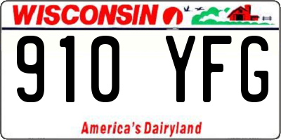 WI license plate 910YFG
