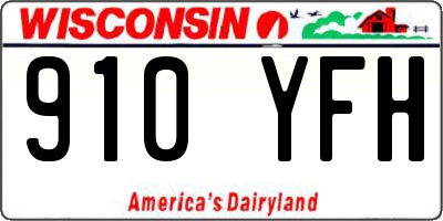 WI license plate 910YFH