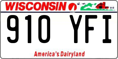 WI license plate 910YFI