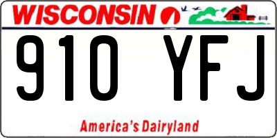 WI license plate 910YFJ