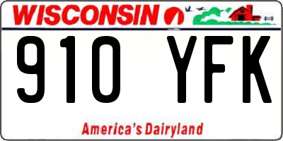 WI license plate 910YFK