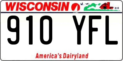 WI license plate 910YFL