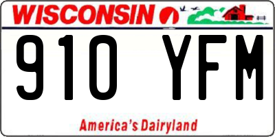 WI license plate 910YFM
