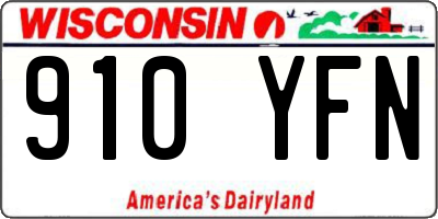 WI license plate 910YFN