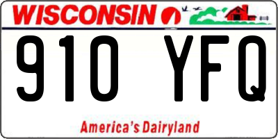 WI license plate 910YFQ